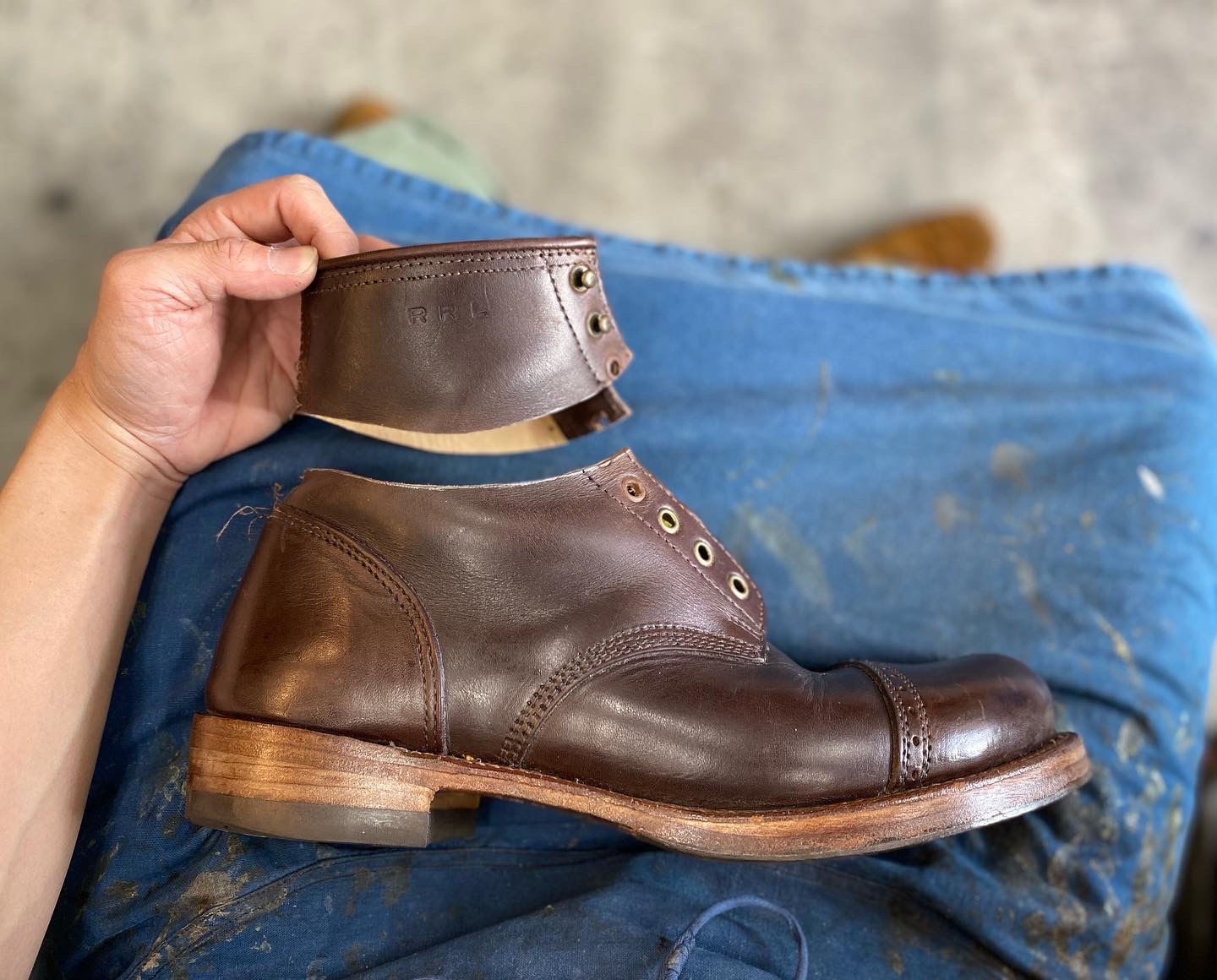 RRLのブーツをシャフトカット！ | 靴修理RADIANブーツの修理ブログ